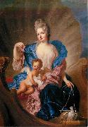 Portrait of Countess of Cosel with son as Cupido., Francois de Troy